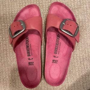Excellent condition Birkenstock Madrid Big Buckle Nubuck Leather-  Fuchsia Tulip